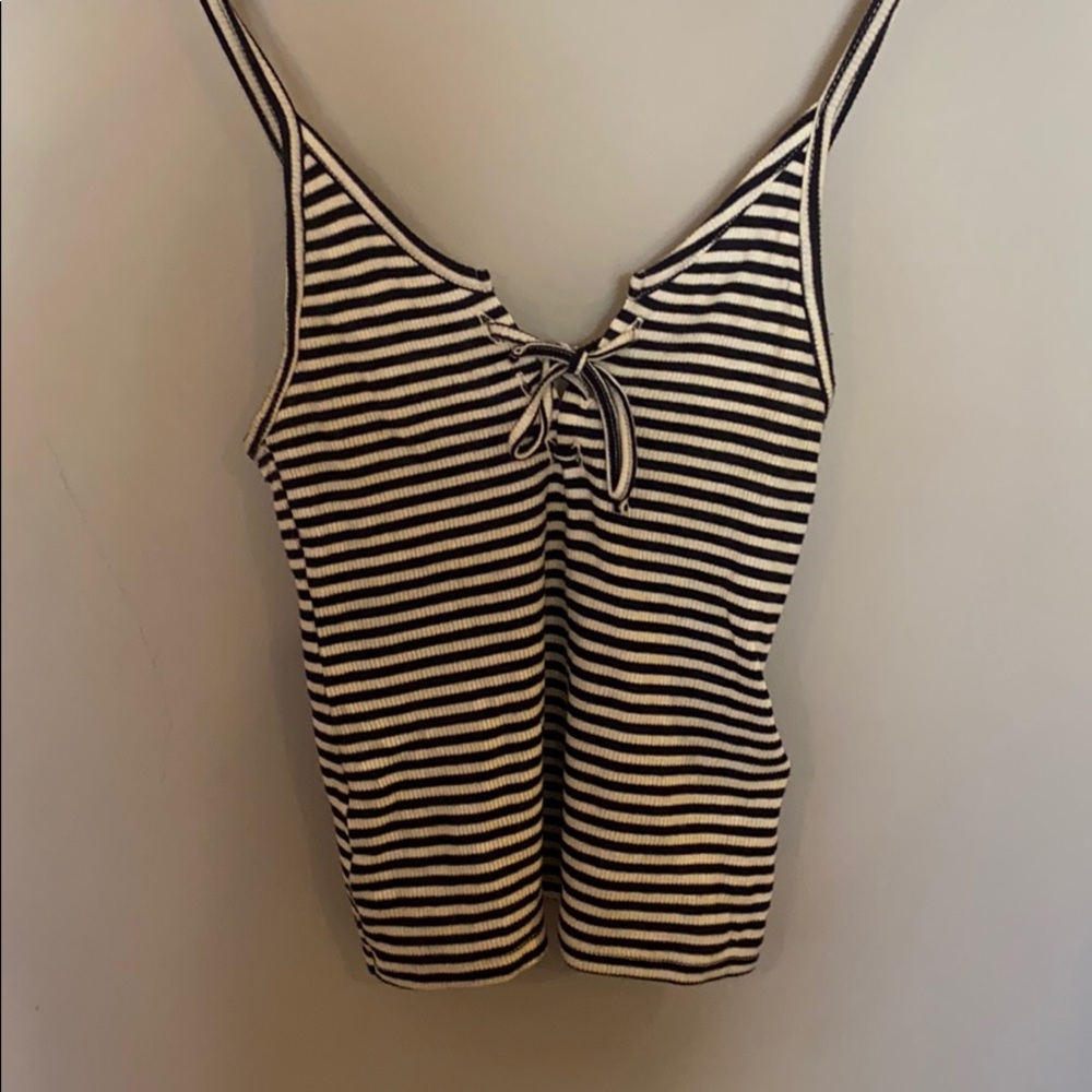 Topshop black & white striped tank top